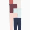Multipack of 6 - leggings red / blue