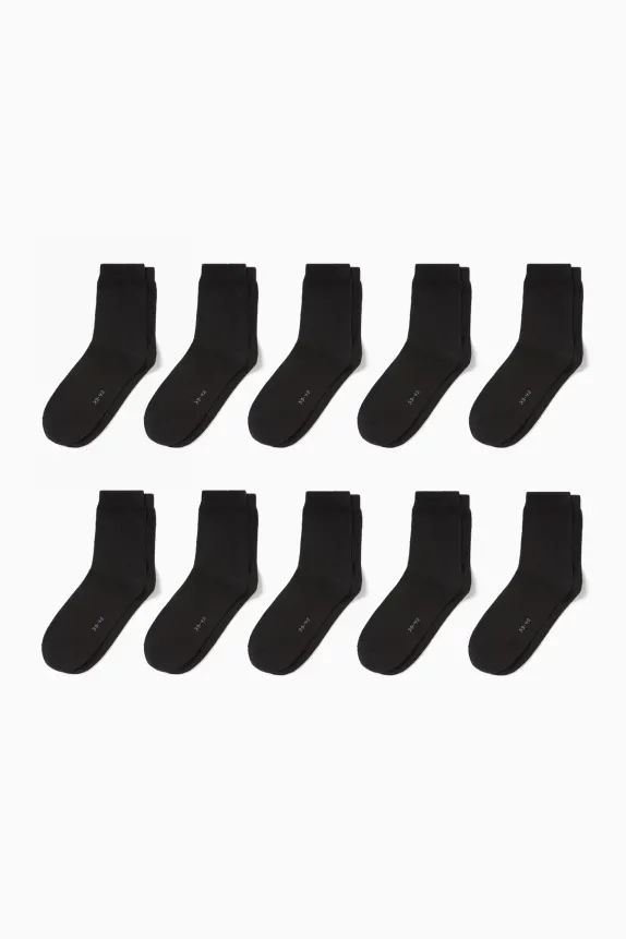 Multipack of 10 - socks black
