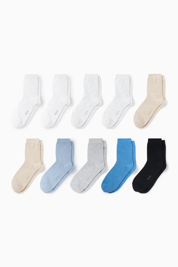 Multipack of 10 - socks light blue