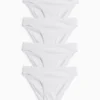 Multipack of 4 - knickers white