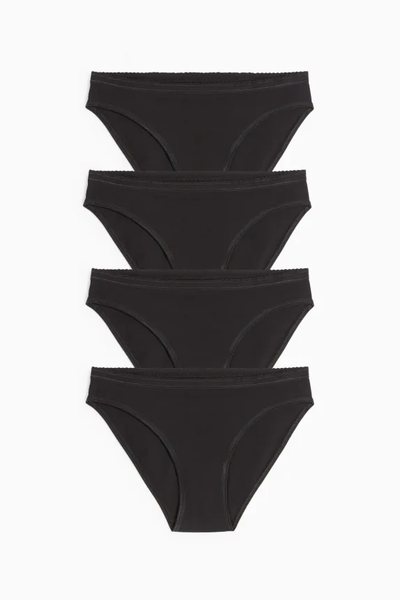 Multipack of 4 - knickers black
