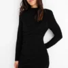 Bodycon dress with rhinestones black