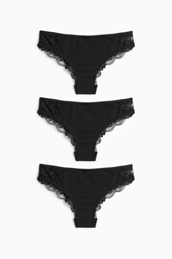 Multipack of 3 - knickers black
