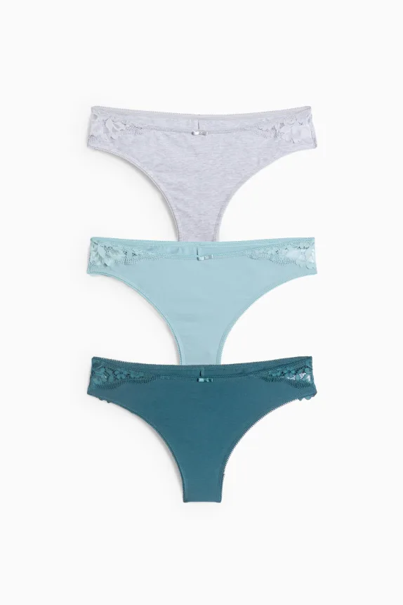 Multipack of 3 - knickers white / turquoise