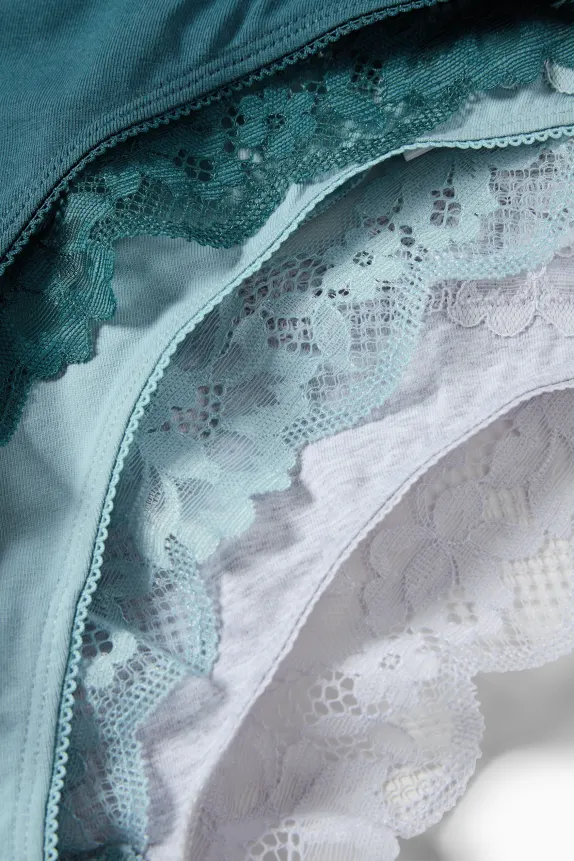 Multipack of 3 - knickers white / turquoise