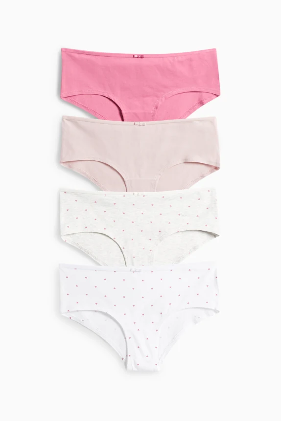 Multipack of 4 - hipsters white / rose