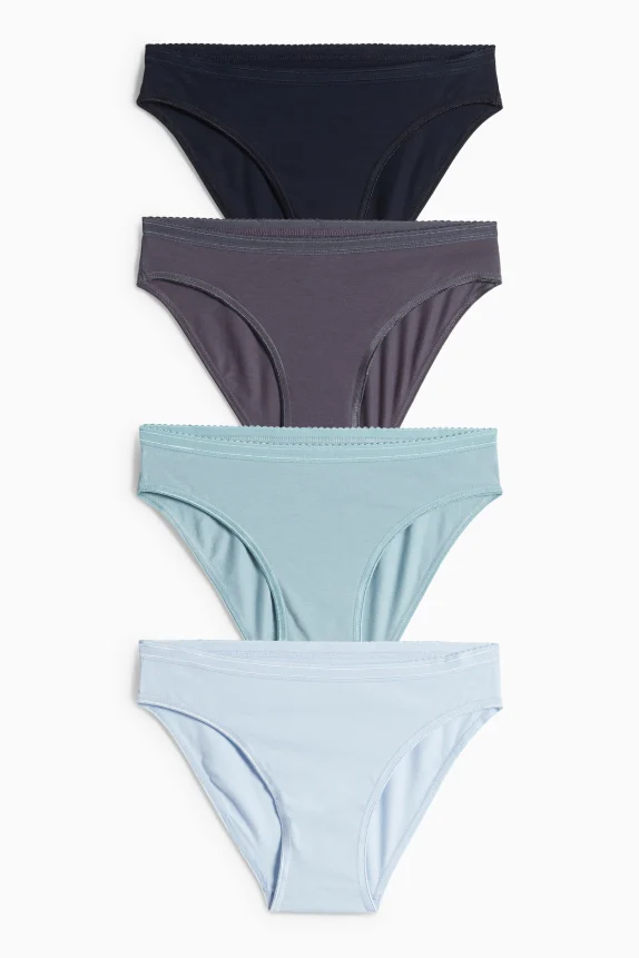 Multipack of 4 - knickers light blue
