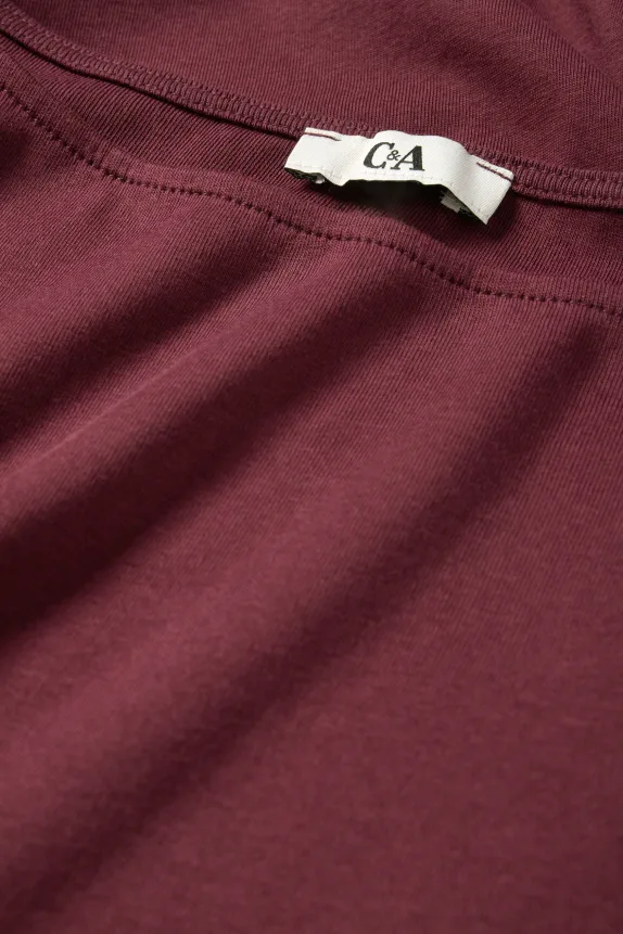 Long sleeve top - slim fit bordeaux