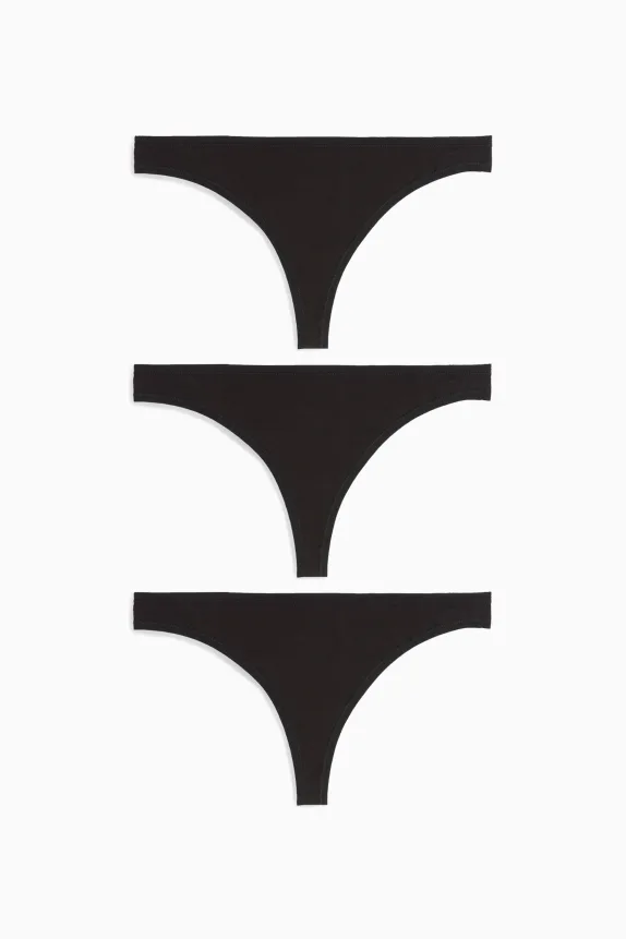 Multipack of 3 - thong black