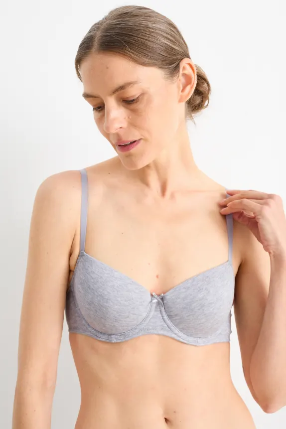 Multipack of 2 - underwire bra - DEMI - padded gray