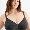 Minimiser non-wired bra black