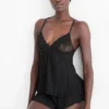 Short plissÃ© pyjamas black
