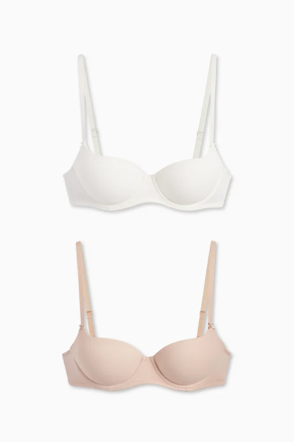 Multipack of 2 - underwire bra - FULL COVERAGE - padded light beige