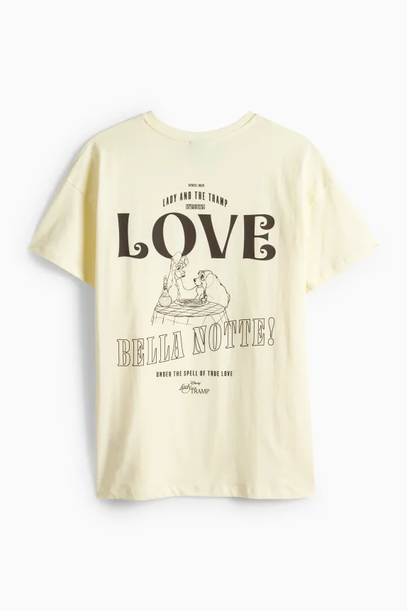T-shirt - oversized - Lady and the Tramp light yellow