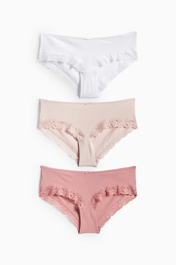 Multipack of 3 - knickers rose