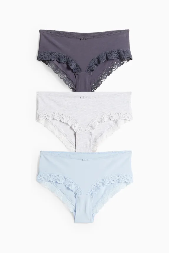 Multipack of 3 - knickers blue / gray