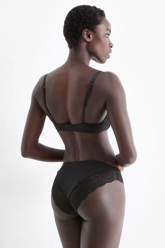 Underwire bra - DEMI - padded black