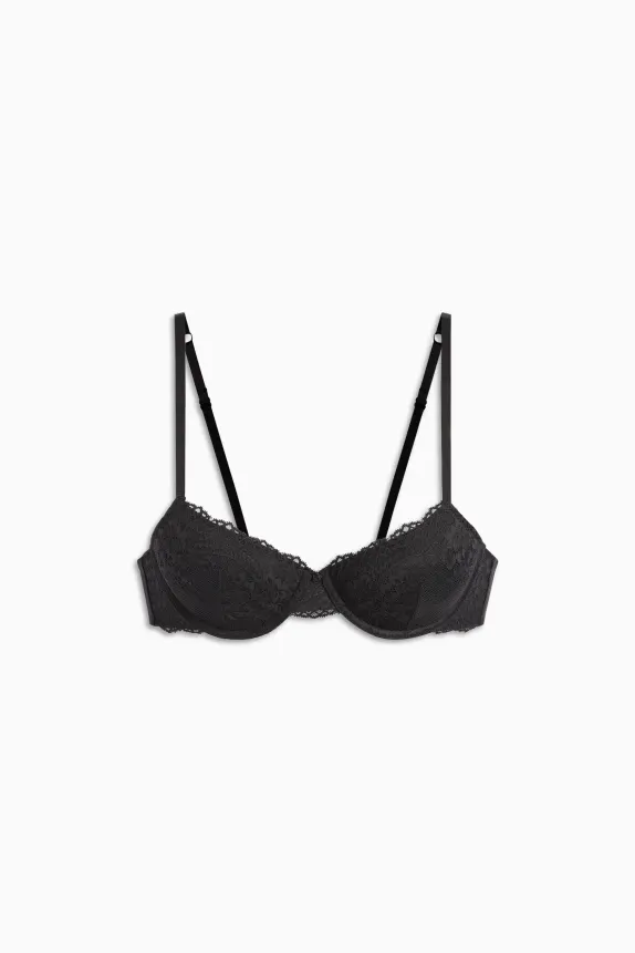 Underwire bra - DEMI - padded black