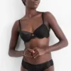 Underwire bra - DEMI - padded black