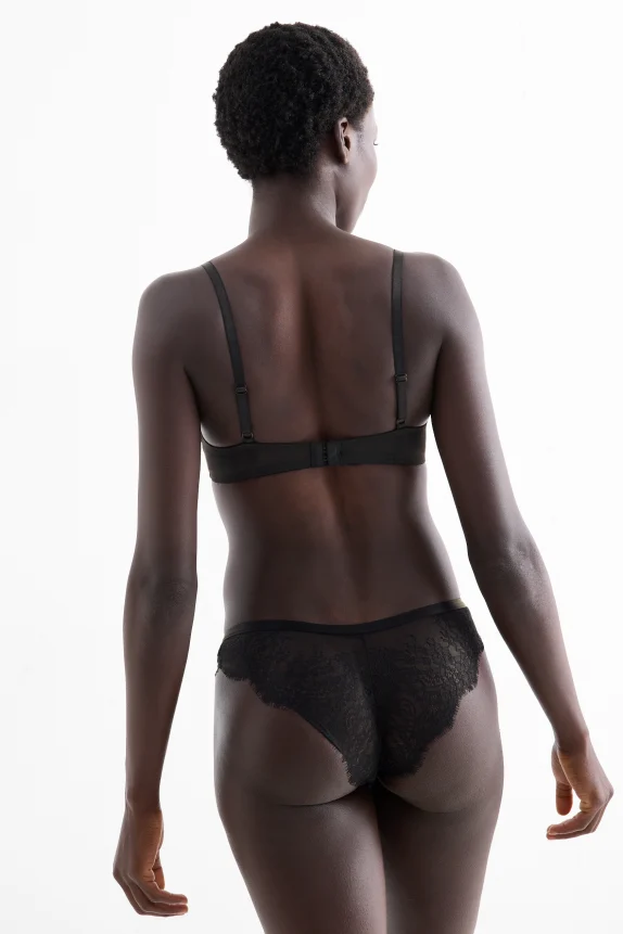 Underwire bra - DEMI - padded black