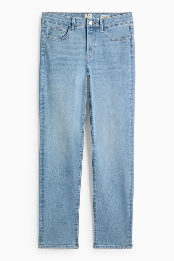 Straight jeans - mid-rise waist - shaping jeans - LYCRAÂ® denim-light blue