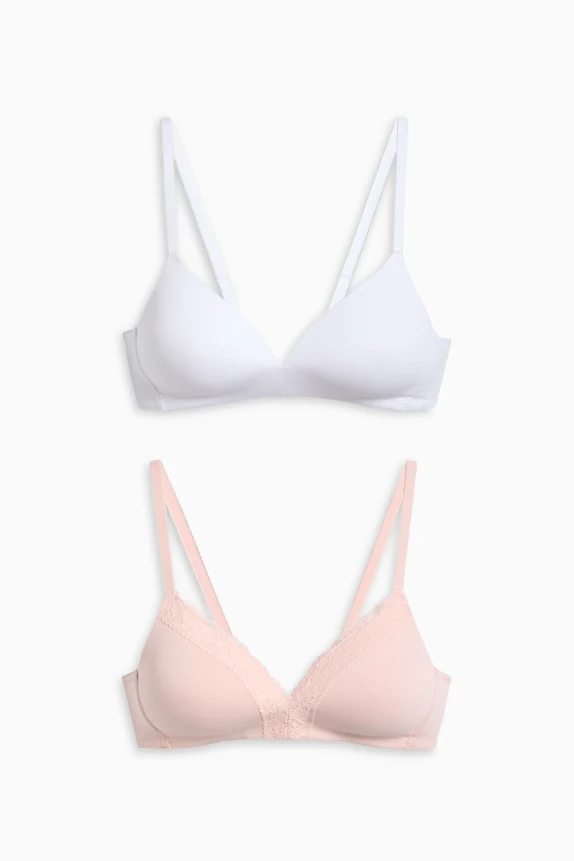 Multipack of 2 - non-wired bra - padded white / rose