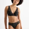 Underwire bra - PLUNGE - padded black