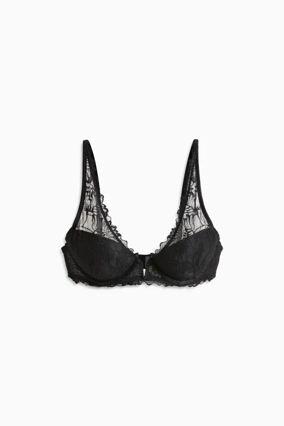 Underwire bra - PLUNGE - padded black
