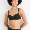 Underwire bra - DEMI - padded black