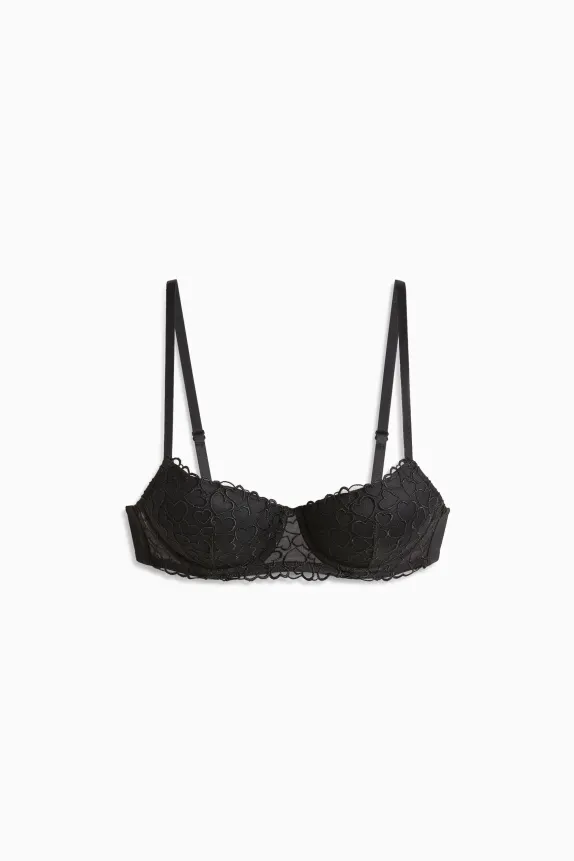 Underwire bra - DEMI - padded black