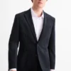 Tailored jacket - regular fit - textured dark gray