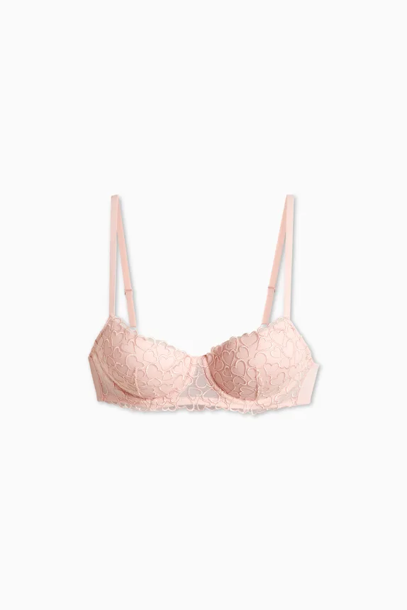 Underwire bra - DEMI - padded rose