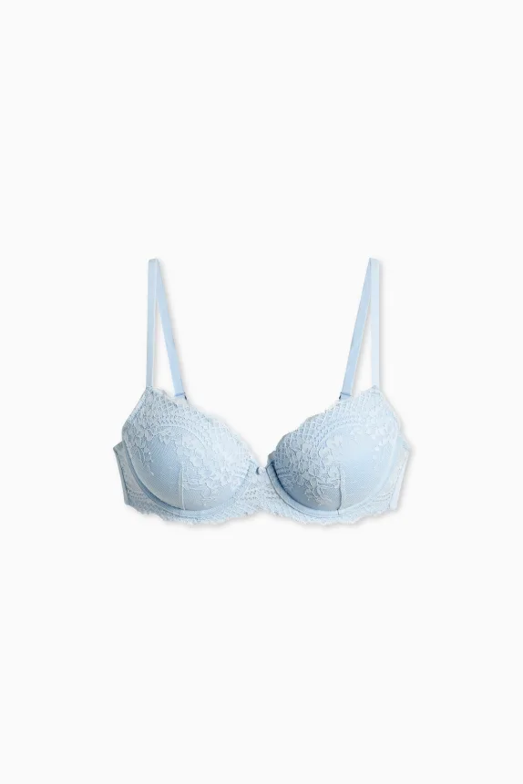 Underwire bra - FULL COVERAGE - padded light blue