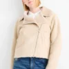 Faux shearling jacket - faux suede light beige