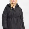 Quilted jacket with hood black