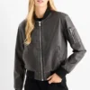 Bomber jacket - faux leather black
