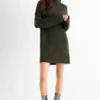 Knitted dress dark green