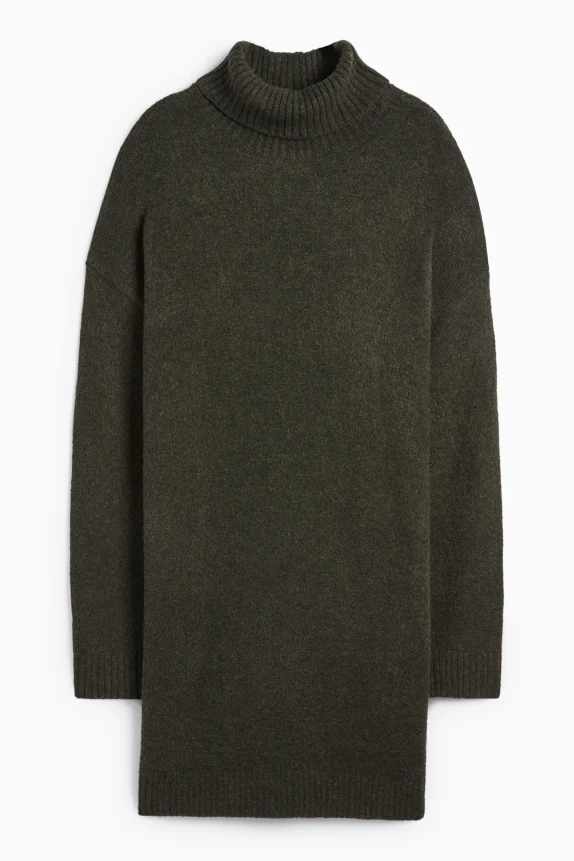 Knitted dress dark green