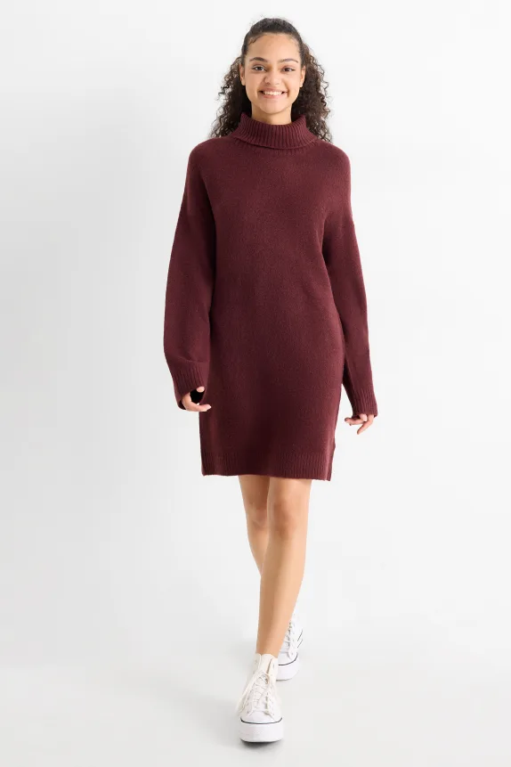 Knitted dress bordeaux