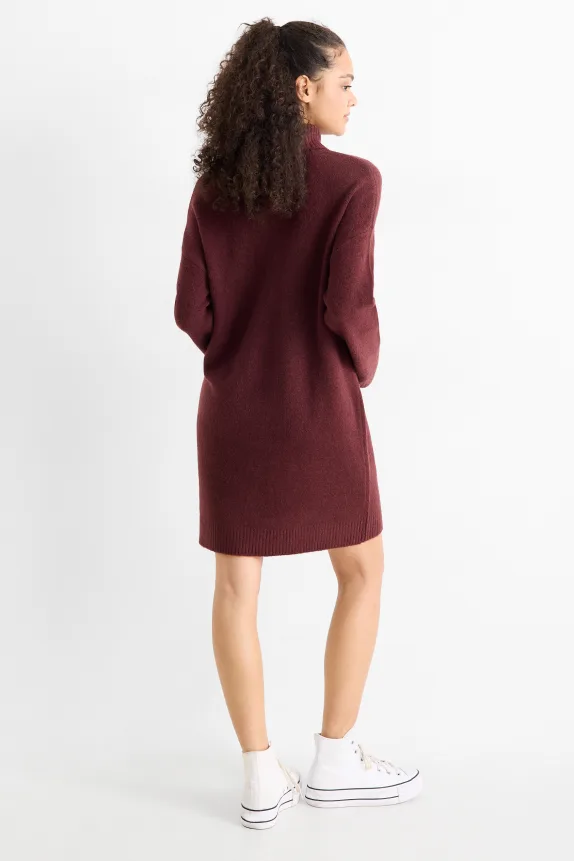 Knitted dress bordeaux