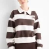 Sweatshirt - striped brown / beige