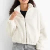 Teddy fur jacket white