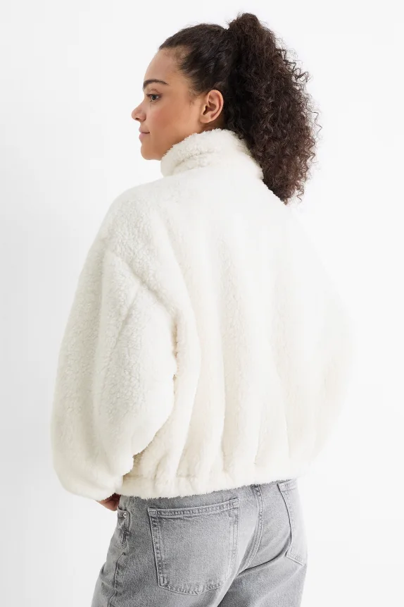 Teddy fur jacket white