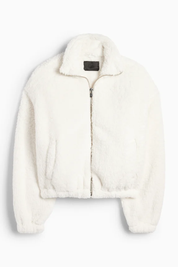 Teddy fur jacket white