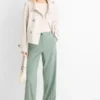 Cloth trousers - mid-rise waist - straight leg green