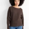 Jumper - ribbed dark brown