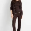 Joggers - ribbed dark brown