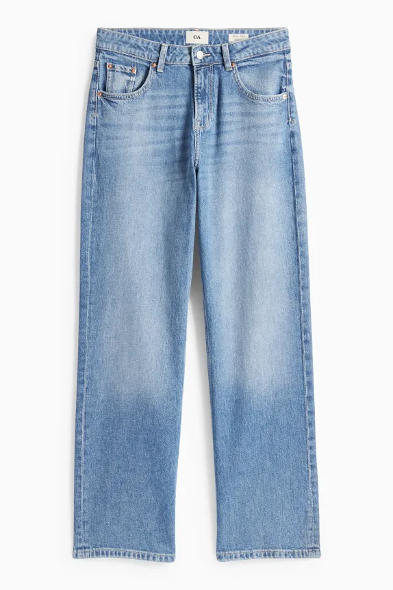 Baggy jeans - mid-rise waist denim-light blue