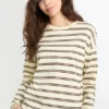 Long sleeve top - oversized - striped light yellow