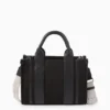 Small shopper with detachable bag strap - faux leather black